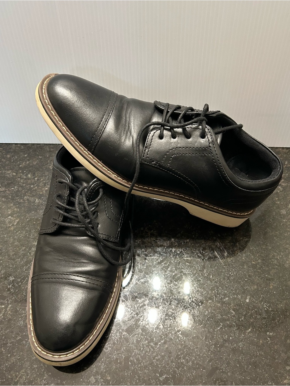 Men’s Black Oxford Casual Dress Shoes Smart Casual Lace Up